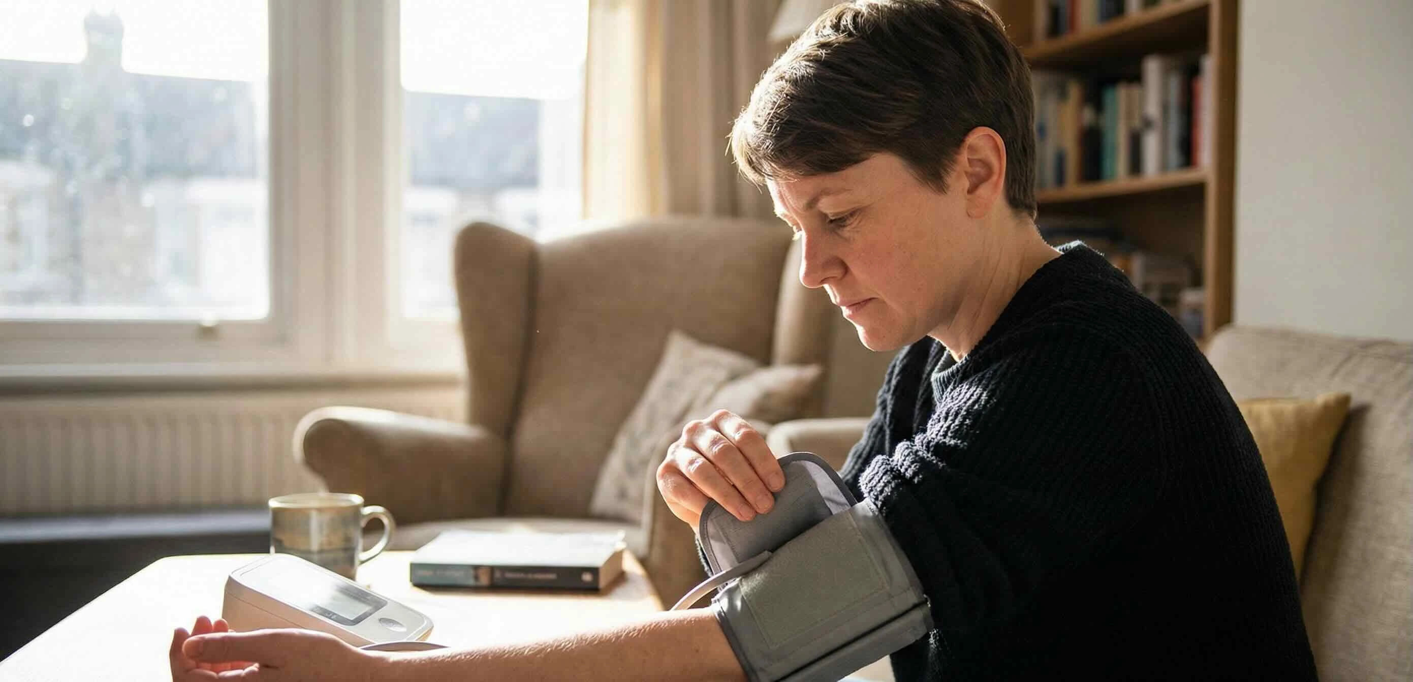 Blood pressure chart showing readings by age group