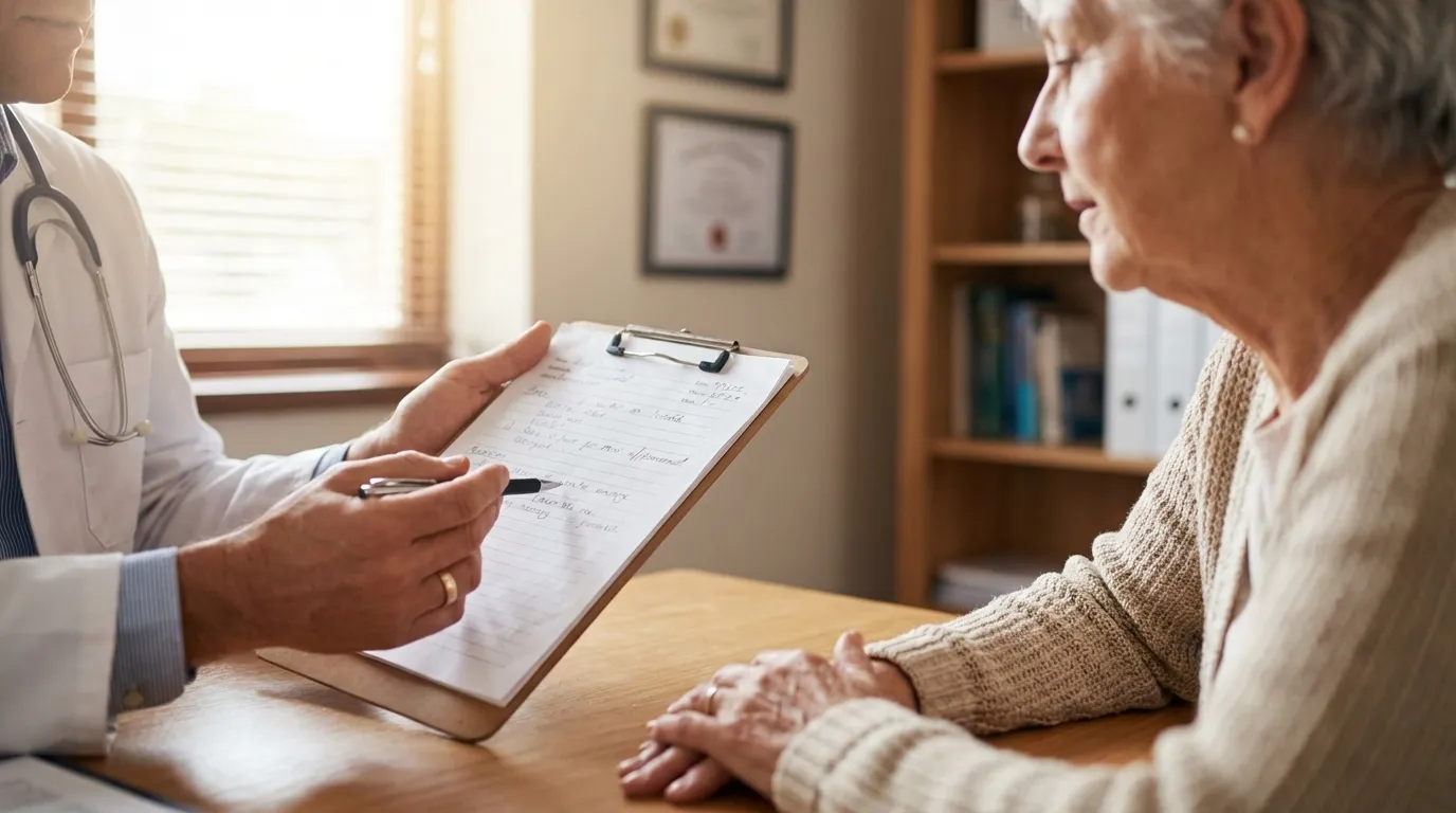 Medical diagram showing various causes of low blood pressure including heart conditions, dehydration, and medications